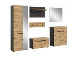 Mid.you , Glas, Holzwerkstoff , 255x190x37 cm , FSC MIX , Garderobe, Garderoben-Set