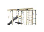 Ambia Garden , Blau, Braun, Grau , Holz, Kunststoff , Zeder , 196.2x205x522.5 cm , Grüner Punkt, EN 71, Europäischer Sicherheitsstandard, FSC 100% , Spielwaren, Outdoorspielzeug, Schaukeln & Klettergeräte