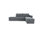 Looks by W.Joop , Dunkelgrau , Textil , Uni , Ottomane links, L-Form , 287x229 cm , Made in EU , Liegefunktion, Rücken echt ,
