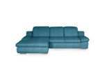 Livetastic , Blau , Textil , Ottomane links, L-Form , 286x165 cm , Made in EU , seitenverkehrt erhältlich, Hocker erhältlich, Rücken echt, Armteil links, Armteil rechts ,