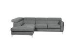 Livetastic , Grau , Textil , Ottomane links, L-Form , 242x207 cm , Made in EU , seitenverkehrt erhältlich, Rücken echt, Armteil links , Wohnzimmer, Sofas & Couches, Wohnlandschaften, Ecksofas