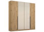 Rauch Möbel , Eiche Artisan, Champagner , Holzwerkstoff , 2 Fächer , 181x210x54 cm , Blauer Engel, Goldenes M, Made in Germany , Schlafzimmer, Kleiderschränke, Drehtürenschränke