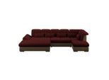 Möbelix , Braun, Rot , Textil , Füllung: Schaumstoff , Ottomane links, U-Form , 358x212 cm , Made in EU , Relaxfunktion ,