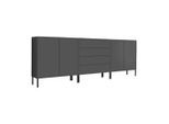 Mid.you , Anthrazit , Holzwerkstoff , 6 Fächer , 4 Schublade(n) Schubladen , 237x86x33 cm , Made in Germany , erweiterbar, stehend ,