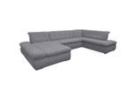 Mid.you , Dunkelgrau , Textil , Uni , U-Form , 353x216 cm , Made in EU, FSC MIX , Hocker erhältlich, Rücken echt , Wohnzimmer, Sofas & Couches, Wohnlandschaften, Wohnlandschaften U-Form