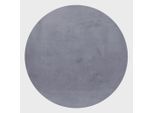 Ayyildiz , Grau , Textil , Uni , rund , Oeko-Tex® Standard 100 , pflegeleicht , Teppiche & Böden, Teppiche, Hochflorteppiche, Hochflorteppiche rund