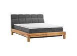 Livetastic , Grau , Textil , Buche , massiv , H3 , 7-Zonen , 180x200 cm , FSC , Matratze, gepolstertes Kopfteil, Topper durchgehend ,