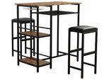Bartischset Kolari 3-tlg. Schwarz/Eichefarben