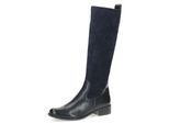Stiefel CAPRICE, Damen, Gr. 39, XS-Schaft, blau (dunkelblau), Leder, Textil, Schuhe Stiefel, Blockabsatz, Langschaftstiefel, Businessstiefel, bequeme Weite