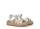 Sandale TOMMY HILFIGER, Mädchen, Gr. 36, weiß, Synthetik, Schuhe Sandale, Plateau, Sommerschuh, Wedge Sandale mit Schnallenverschluss