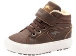 Sneaker KANGAROOS "Kavu III", Mädchen, Gr. 24, braun, Synthetik, Schuhe Sneaker, Warmfutter, Reißverschluss,Winterschuhe, Schnürboots, Sneakerboots