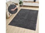 Teppich OTTO HOME "Lilari Shaggy Premium, weich, modern" Gr. 1, grau (dunkelgrau), B:60cm H:30mm L:90cm, Polyester, Teppiche, Teppich, Uni-Farben, kuschelig, & weich, Wohnzimmer, Schlafzimmer, Esszimmer