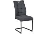 Mid.you Schwingstuhl , Anthrazit , Metall, Textil , C-Form , 44x96x59 cm , Esszimmer, Stühle, Schwingstühle