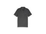 TOM TAILOR Herren Resort Poloshirt im Used-Look, schwarz, Uni, Gr. M