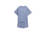 TOM TAILOR Damen Pyjama-Set mit Punktemuster, blau, Gepunktet, Gr. M/38