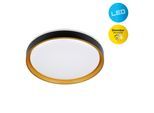 NÄVE LED Deckenleuchte "Tunis", goldfarben, 1, Ø 39cm H: 7,5cm, 1 Stk., Leuchten, 3 stufig dimmbar per Wandschalter/25%/50%/100%, inkl. Memoryfunktion, LED Deckenleuchte