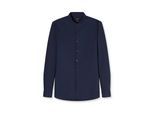 Businesshemd OLYMP "OLYMP No. Six 24/Seven, super slim, Stehkragen", Herren, Gr. 41, Normaler Arm, marine, 64% Baumwolle, 27% Polyester, 9% Elasthan, Hemden