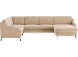 Wohnlandschaft SIT & MORE "Soul U-Form", braun (macciato), B:356cm H:90cm T:227cm, 100% Polyester, Sofas, Wohnlandschaft, wahlweise mit Bettfunktion und Bettkasten oder Schubkasten