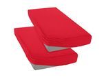 Spannbettlaken OTTO HOME "PAPRIKA", rot, B:90cm L:200cm, Microfaser-Jersey, Obermaterial: 100% Polyester, Bettlaken, Spannbettlaken, Bettlaken, Laken, in zwei Qualitäten: Fleece & Jersey, pflegeleicht