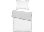 Bettwäsche Twill Streif XL Weiß/Hellgrau ca. 140x220cm