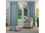 Vorhang WIRTH "Stuben" Gr. 3, blau, B:132cm H:175cm, Jacquard, Baumwolle, Polyester, Gardinen