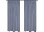 Vorhang HOME BASICS "MAITE" Gr. 2, blau, B:135cm H:175cm, Polyester, Gardinen