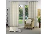Vorhang WIRTH "Gospic" Gr. 1, gold (goldfarben), B:132cm H:145cm, Jacquard, Baumwolle, Polyester, Gardinen
