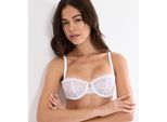 Balconette-BH TRIUMPH "Comfort Allure", Damen, Gr. 75, Cup B, weiß, Microtouch, Obermaterial: 66% Polyamid, 24% Polyester, 10% Elasthan, BHs Balconette-BH, Komfort-Bügel, verzierte Träger, Spitze, weich