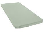 Spannbettlaken OTTO HOME "Topper Basic, in Gr. 90x200, 140x200 oder 180x200 cm", seegrün, B:200cm L:200cm, Baumwoll-Jersey, Obermaterial: 100% Baumwolle, Bettlaken, Spannbettlaken, Baumwolle, Matratzen bis 8 cm Höhe, Bettlaken, Spannbetttuch, Laken