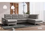 Wohnlandschaft SIT & MORE "Astoria U-Form", grau (anthrazit), B:327cm H:91cm T:225cm, 100% Polyester, Sofas, Wohnlandschaft, wahlweise mit motorischer Relaxfunktion
