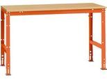 Manuflex Grundtisch UNIVERSAL Standard, Tischplatte Multiplex, 1500x800, rotorange