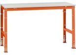 Manuflex Grundtisch UNIVERSAL Standard, Tischplatte Kunststoff, 1500x800, rotorange