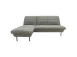 Looks by W.Joop , Graubraun , Textil , Uni , Ottomane links, nicht einzeln stellbar, L-Form , 214x168 cm , Made in EU, FSC MIX , Stoffauswahl, seitenverkehrt erhältlich, Hocker erhältlich, Rücken echt ,