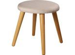 Echtwerk , Creme , Textil , rund , 40x42x40 cm ,