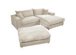 Livetastic , Creme , Textil , Füllung: Polyurethan (PUR),Polyurethan (Pur) , Ottomane rechts, L-Form , 265x180 cm , Made in EU , Wohnzimmer, Sofas & Couches, Wohnlandschaften, Ecksofas