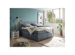 Mid.you , Anthrazit , Textil , H2 , 7-Zonen , 180x200 cm , Bettkasten, Matratze, Topper durchgehend ,