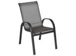 Gardenson , Graphitfarben, Grau , Metall, Textil , 56x97x76 cm , stapelbar , Gartenmöbel, Gartensessel, Gartensessel stapelbar