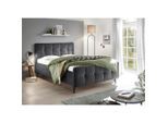 Mid.you , Anthrazit , Textil, Holzwerkstoff , Buche , 140x200 cm , gepolstertes Kopfteil ,