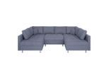 P & B , Grau , Holzwerkstoff , Füllung: Schaumstoffflocken , U-Form , 308x192 cm , Hocker erhältlich, Rücken echt , Wohnzimmer, Sofas & Couches, Wohnlandschaften, Wohnlandschaften U-Form
