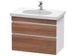 Duravit DuraStyle Waschtisch-Unterschrank DS648407918 80 x 45,3 cm, nussbaum natur/weiß matt, 2 Schubkästen, wandhängend