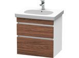 Duravit DuraStyle Waschtisch-Unterschrank DS648302118 60 x 45,3 cm, nussbaum dunkel/weiß matt, 2 Schubkästen, wandhängend