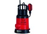 T.I.P. Schmutzwasser Tauchpumpe - 10.800l/h, 6m Förderhöhe, 480W, 20mm Korngröße, GFK Gehäuse, VORTEX Laufrad, TVX 12000 30261