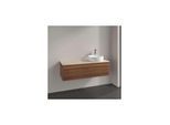 Villeroy und Boch Antao Waschtisch-Unterschrank L34053HM mit Beleuchtung, 1 Auszug, 1200 x 360 x 500 mm, Front ohne Struktur, Warm Walnut / Botticino