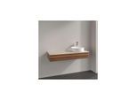 Villeroy und Boch Antao Waschtisch-Unterschrank K12053HM 120x19x50cm, Hahnloch, Waschbeckenplattenfarbe botticino, warm walnut