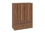Villeroy und Boch Antao Highboard L47100HM mit Beleuchtung, 2 Türen, 814 x 1039 x 356 mm, Front mit Struktur, Warm Walnut / Warm Walnut