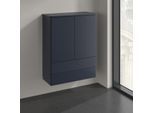 Villeroy und Boch Antao Highboard K47100HG 2 Türen, 814 x 1039 x 356 mm, Front mit Struktur, Midnight Blue Matt Lacquer / Midnight Blue Matt Lacquer