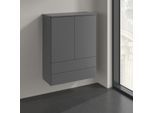 Villeroy und Boch Antao Highboard K47000GK 2 Türen, 814 x 1039 x 356 mm, Front ohne Struktur, Anthracite Matt Lacquer / Anthracite Matt Lacquer