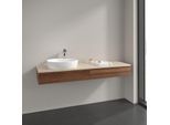 Villeroy und Boch Antao Waschtisch-Unterschrank L15153HM 160x19x50cm, Hahnlochbohrung, Waschbeckenplattenfarbe botticino, warm walnut