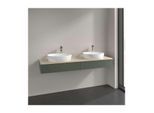 Villeroy und Boch Antao Waschtisch-Unterschrank L17053HL mit Beleuchtung, 2 Auszüge, 1600 x 190 x 500 mm, Front ohne Struktur, Leaf Green Matt Lacquer / Botticino