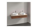 Villeroy und Boch Antao Waschtisch-Unterschrank L13113HM mit Beleuchtung, 1 Auszug, 1200 x 190 x 500 mm, Front mit Struktur, Warm Walnut / Botticino